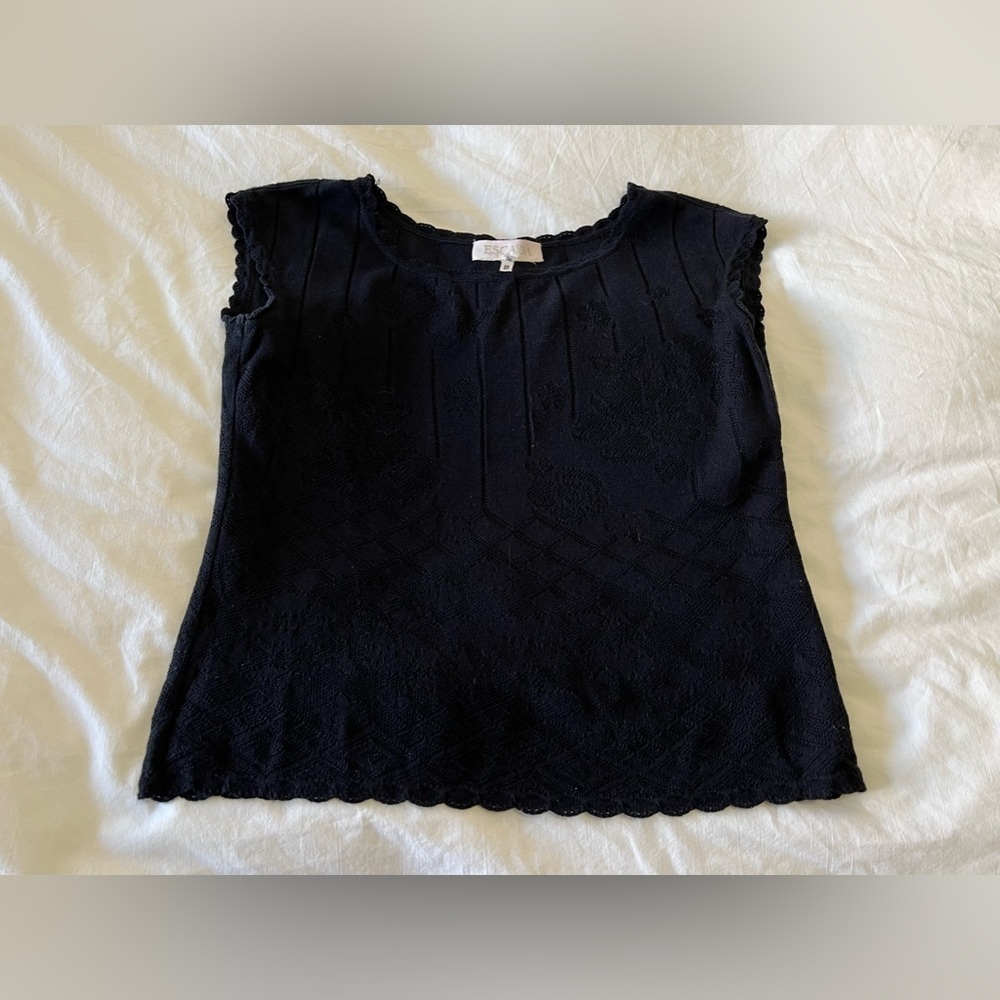Escada Women's Black Sleeveless Tank Top Shell | SZ 36 | Knit